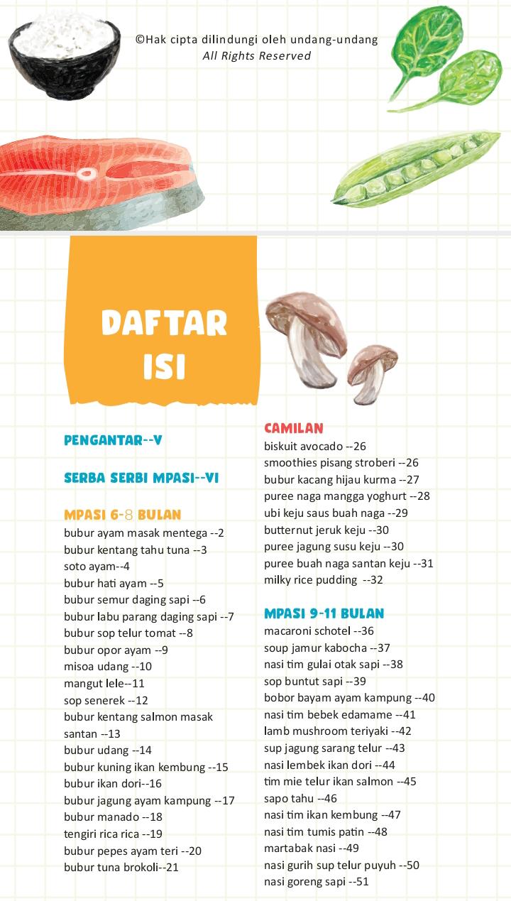 Daftar Isi Ebook MPASI Bagian 1