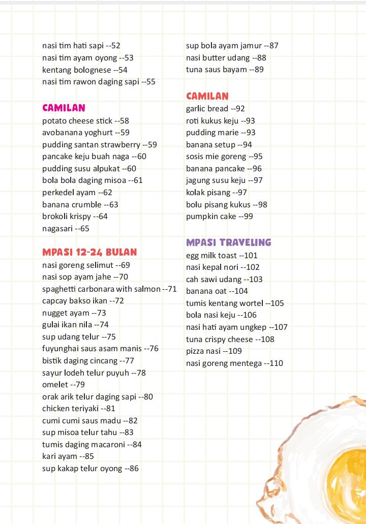 Daftar Isi Ebook MPASI Bagian 2